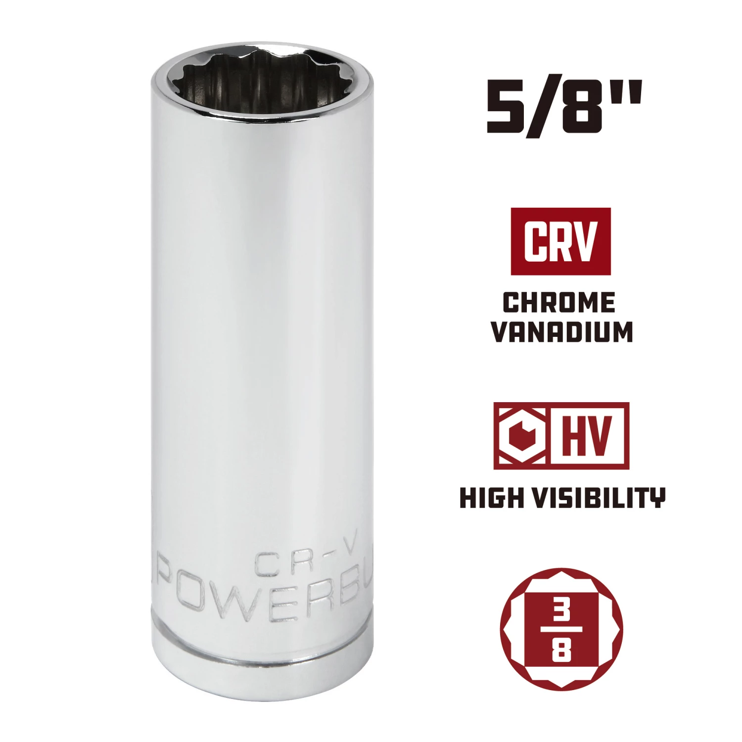 Best reviews of 🎉 Powerbuilt 3/8 in. Drive x 5/8 in. 12 Point SAE Deep Socket - 940048 ⭐ - Image 5