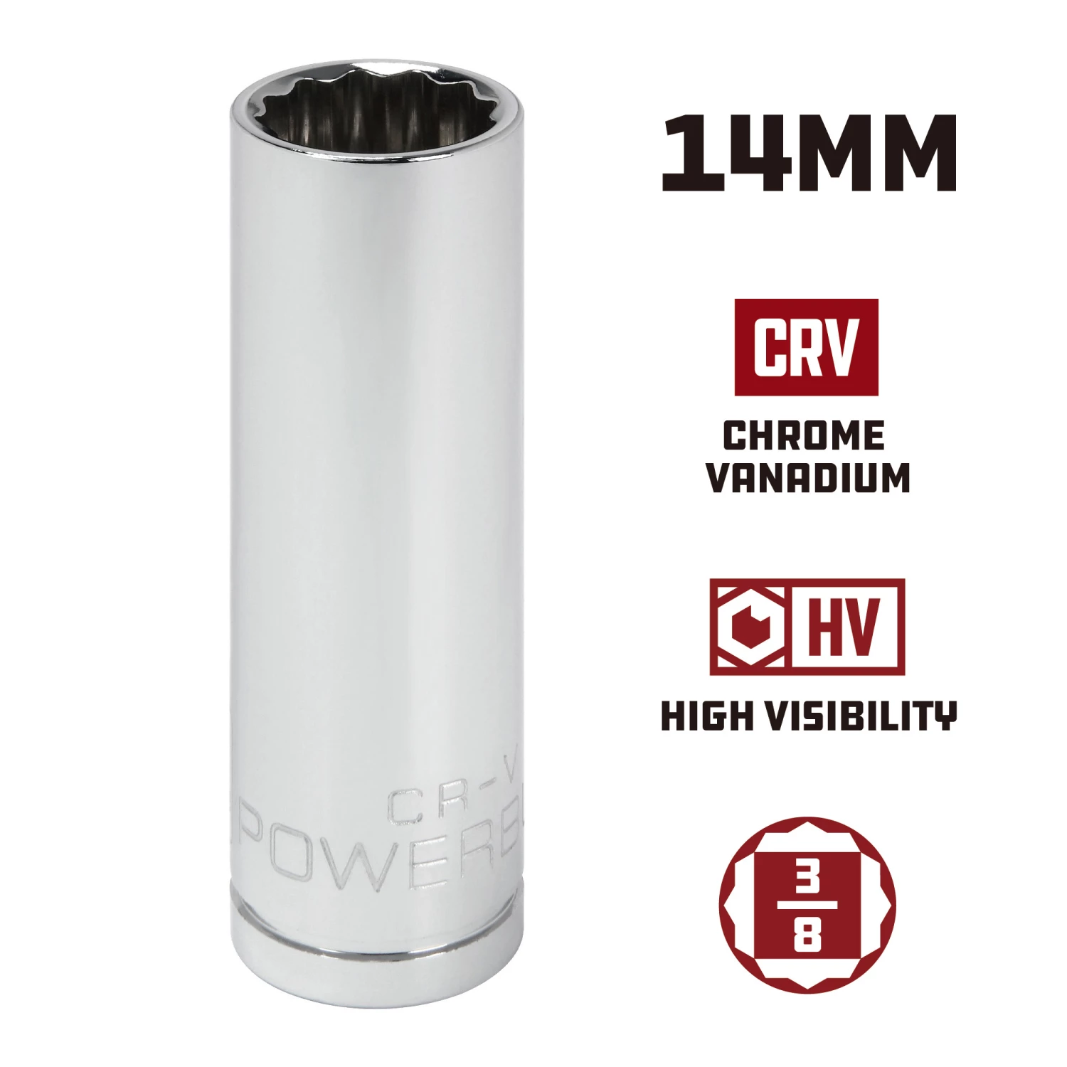 Flash Sale ๐ฅฐ Powerbuilt 3/8 in. Drive x 14mm 12 Point Metric Deep Socket - 940064 ๐ - Image 5