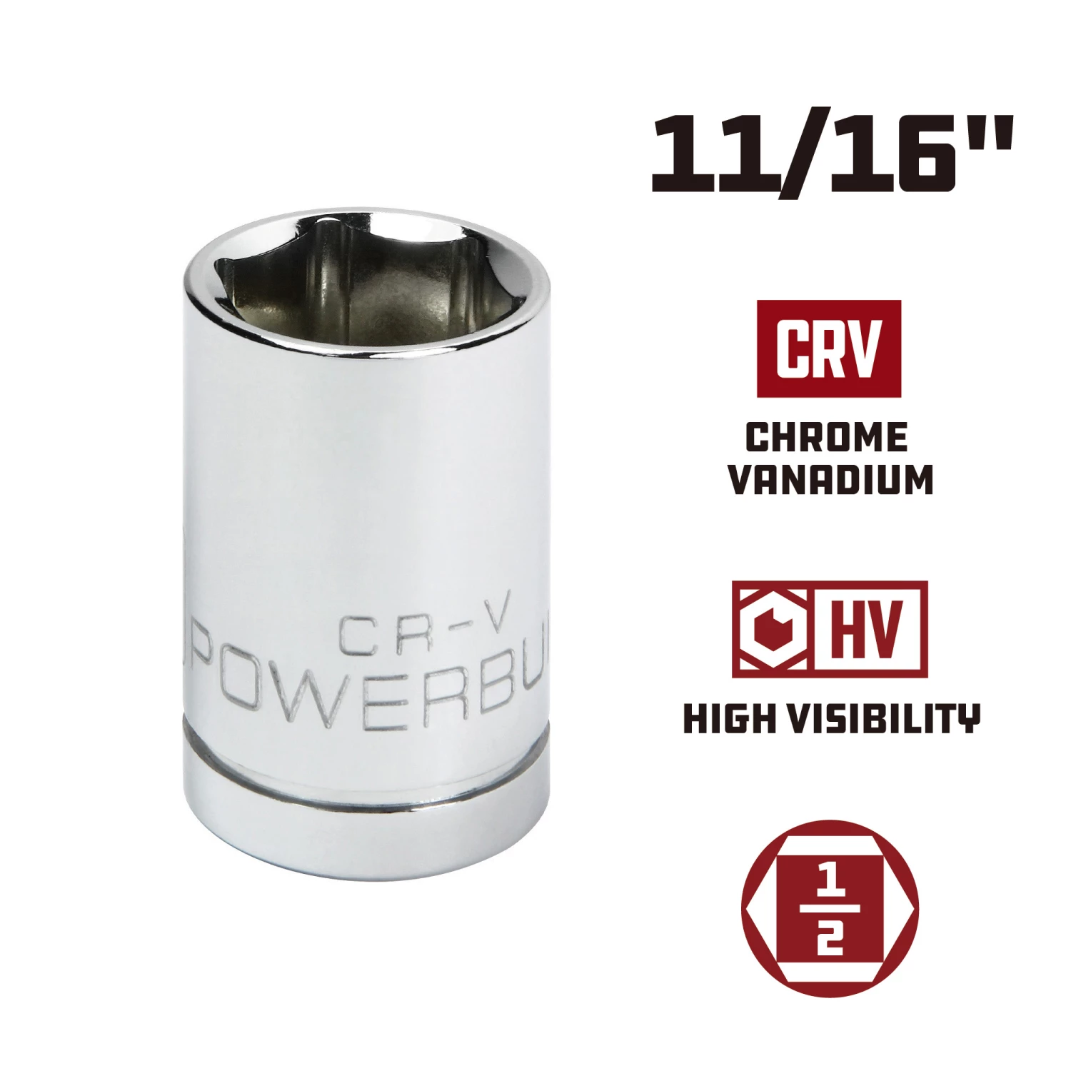 Cheap ๐ Powerbuilt 1/2-Inch Drive 6 Point SAE Socket 11/16-Inch ๐ฅ - Image 5