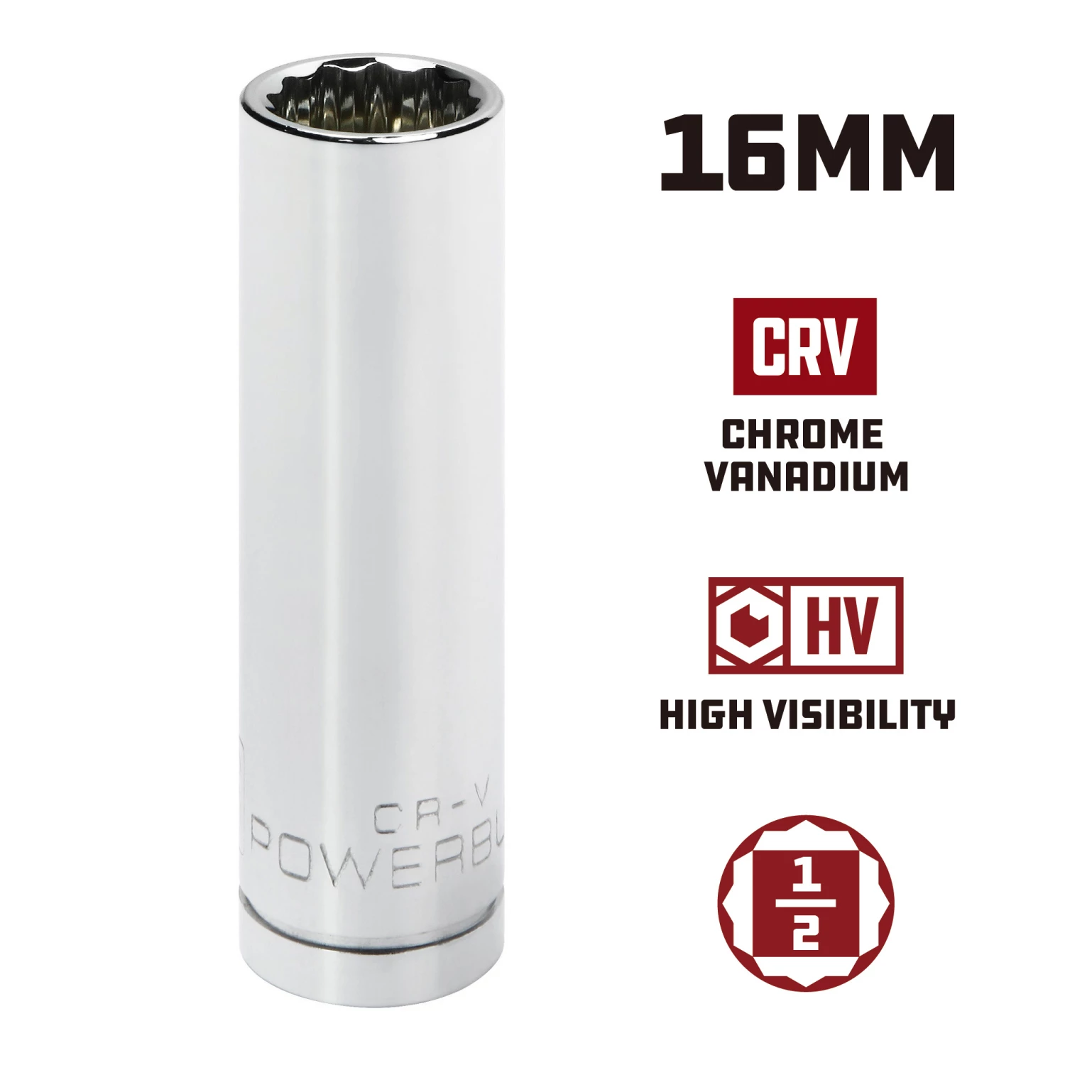 Best Pirce 🛒 Powerbuilt 1/2 in. Drive x 16mm 12 Point Deep Socket - 940157 ⭐ - Image 5