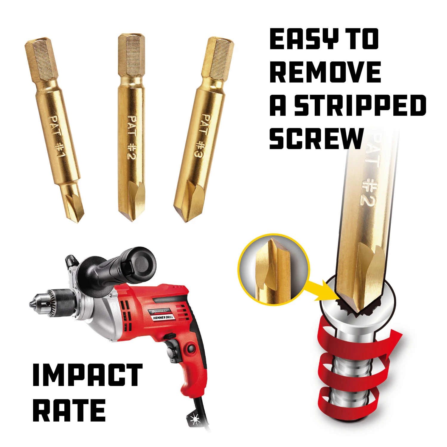 Top 10 ✔️ Powerbuilt 3 Piece Stripped Screw Remover Set, Damage Screw 😀 - Image 5