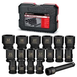 Promo 🛒 Powerbuilt 18 Piece 1/2 Inch Drive 6 Point Metric Impact Socket Set - 940838 😀