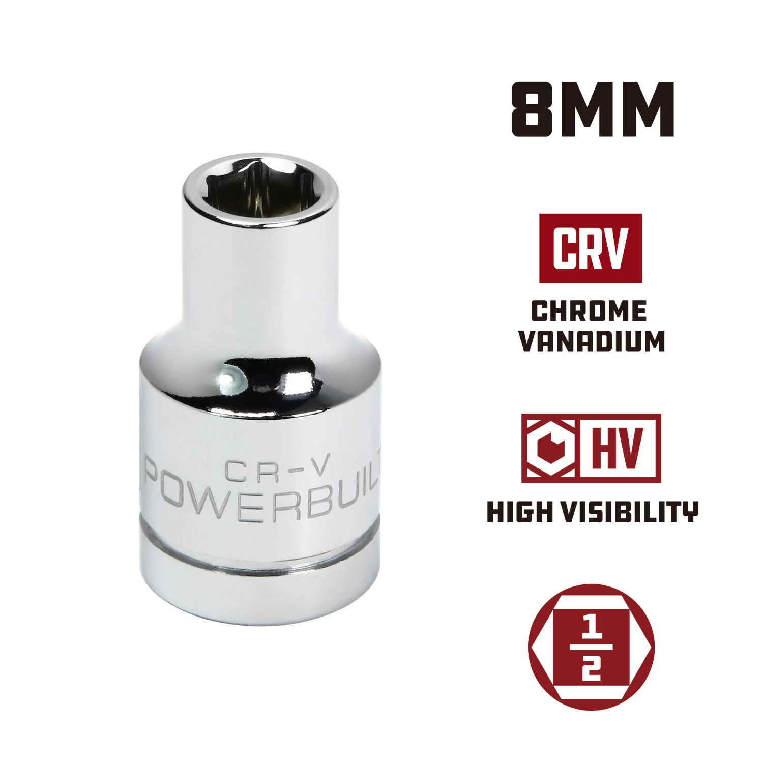 Best deal ⌛ Powerbuilt 1/2 in. Drive x 8mm 6 Point Socket - 941033 ✔️ - Image 5