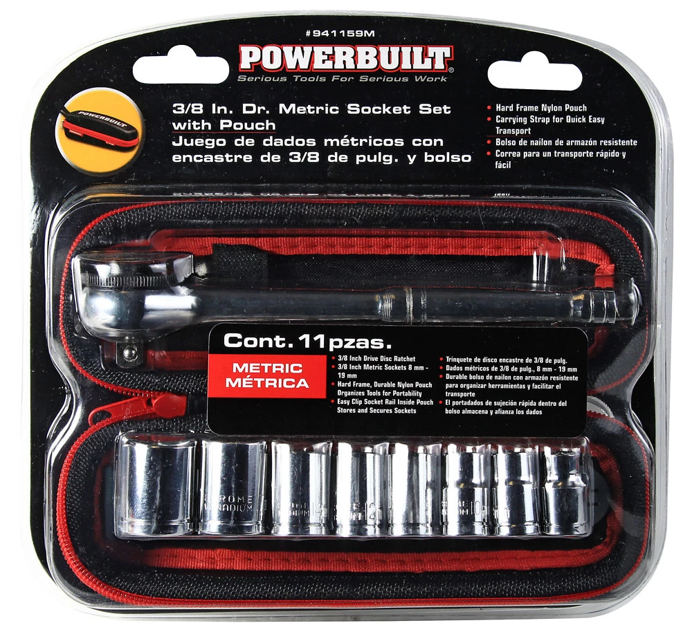 Cheapest ๐งจ Powerbuilt 11 Piece 3/8-Inch Drive Metric Socket Set with Storage Pouch - 941159 ๐ฏ - Image 2