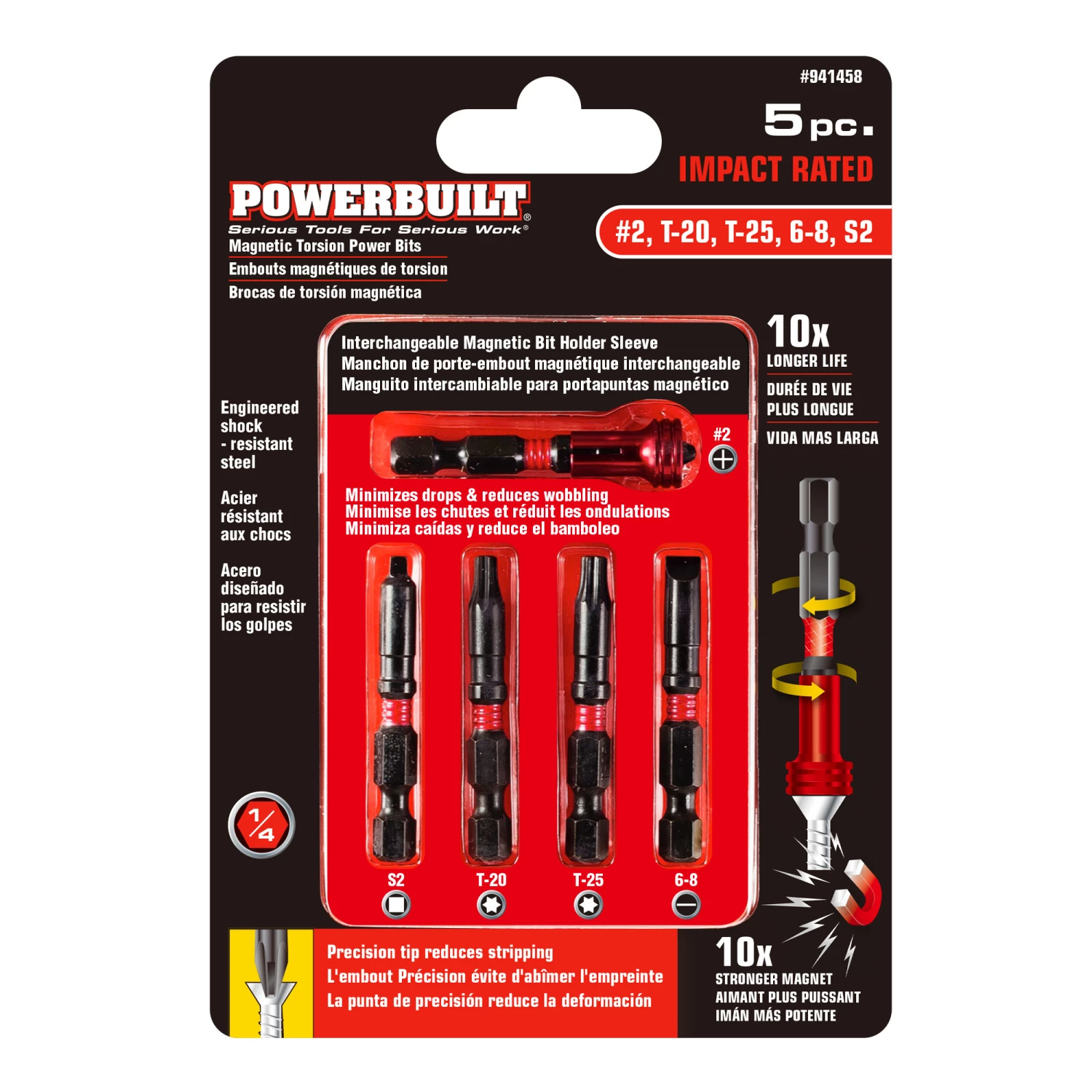 Flash Sale 🎉 Powerbuilt 5 Piece Torsion Impact Power Screwdriver Set with Magnetic Holder 👍 - Image 5