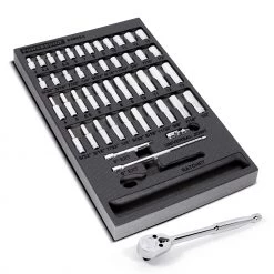 Outlet ✨ Powerbuilt 47 Piece Pro Tech 1/4 in. Dr. SAE & Metric Socket Set - 949004 ⌛
