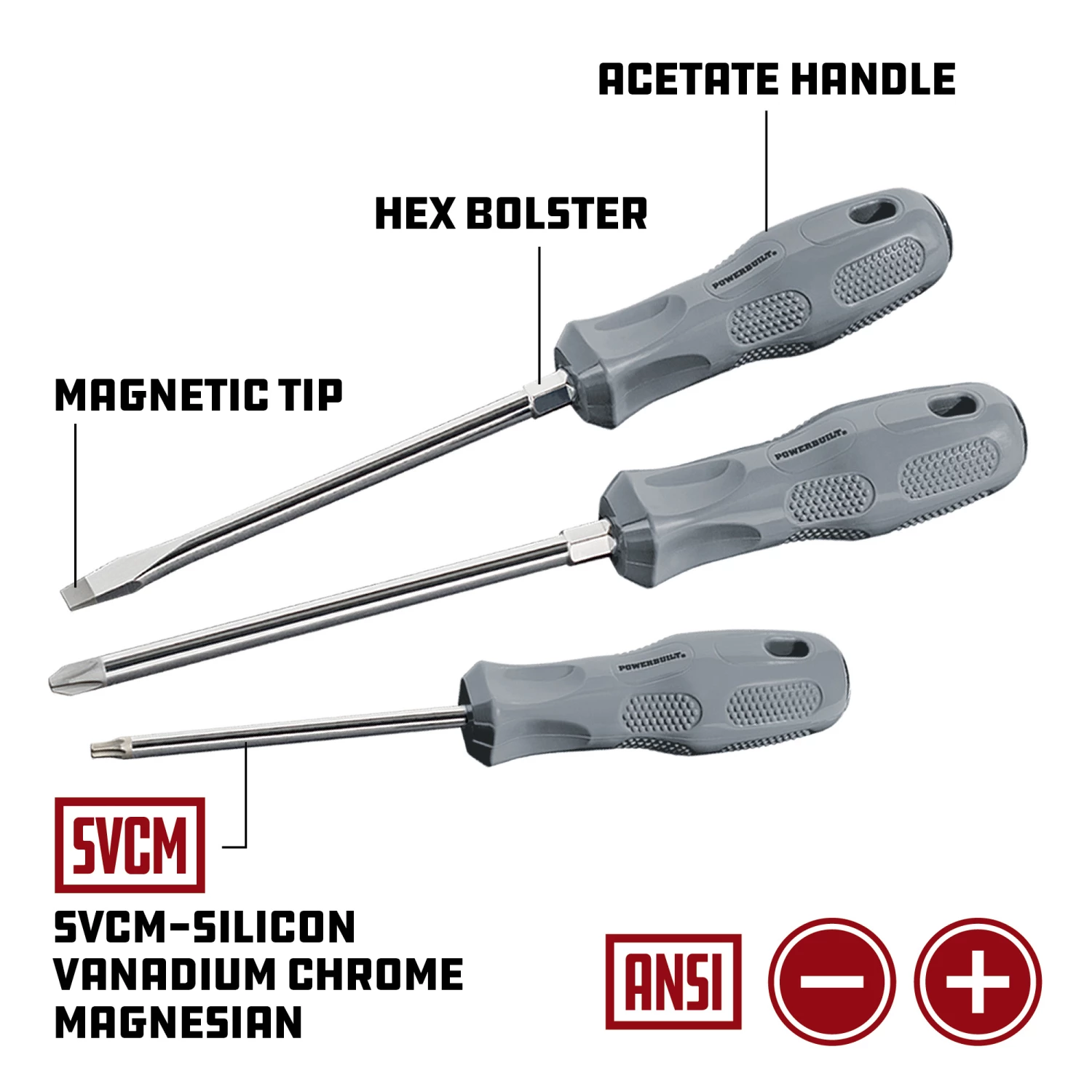 Brand new ✨ Powerbuilt Pro Tech 17 Piece Master Screwdriver Kit, Deluxe Acetate Handle 👍 - Image 3