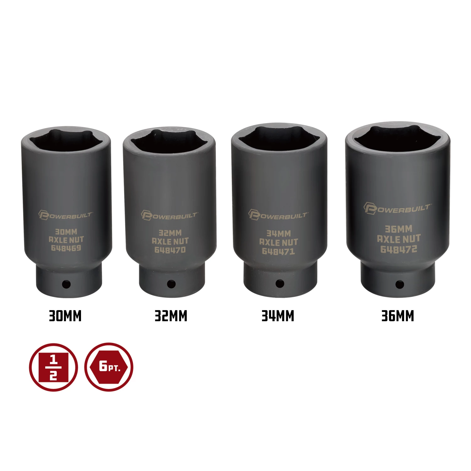 Hot Sale 👏 Powerbuilt 4 Piece Axle Nut Socket Set - 648635 😉 - Image 3