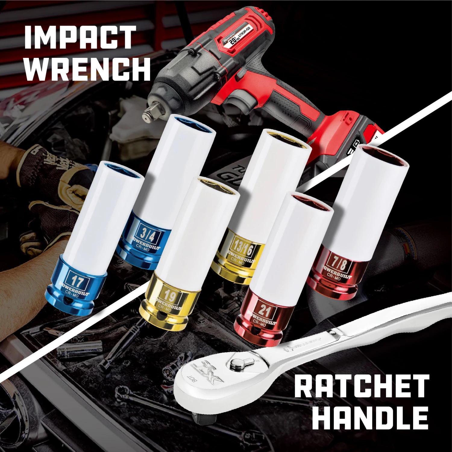 Outlet 🔔 Powerbuilt 1/2-Inch Drive Metric 19mm Lug Nut Socket w/ Sleeve, Impact Socket 💯 - Image 5