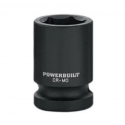 Outlet 🧨 Powerbuilt 1/2" Drive 6-point 11/16" SAE Impact Socket - Black ✔️