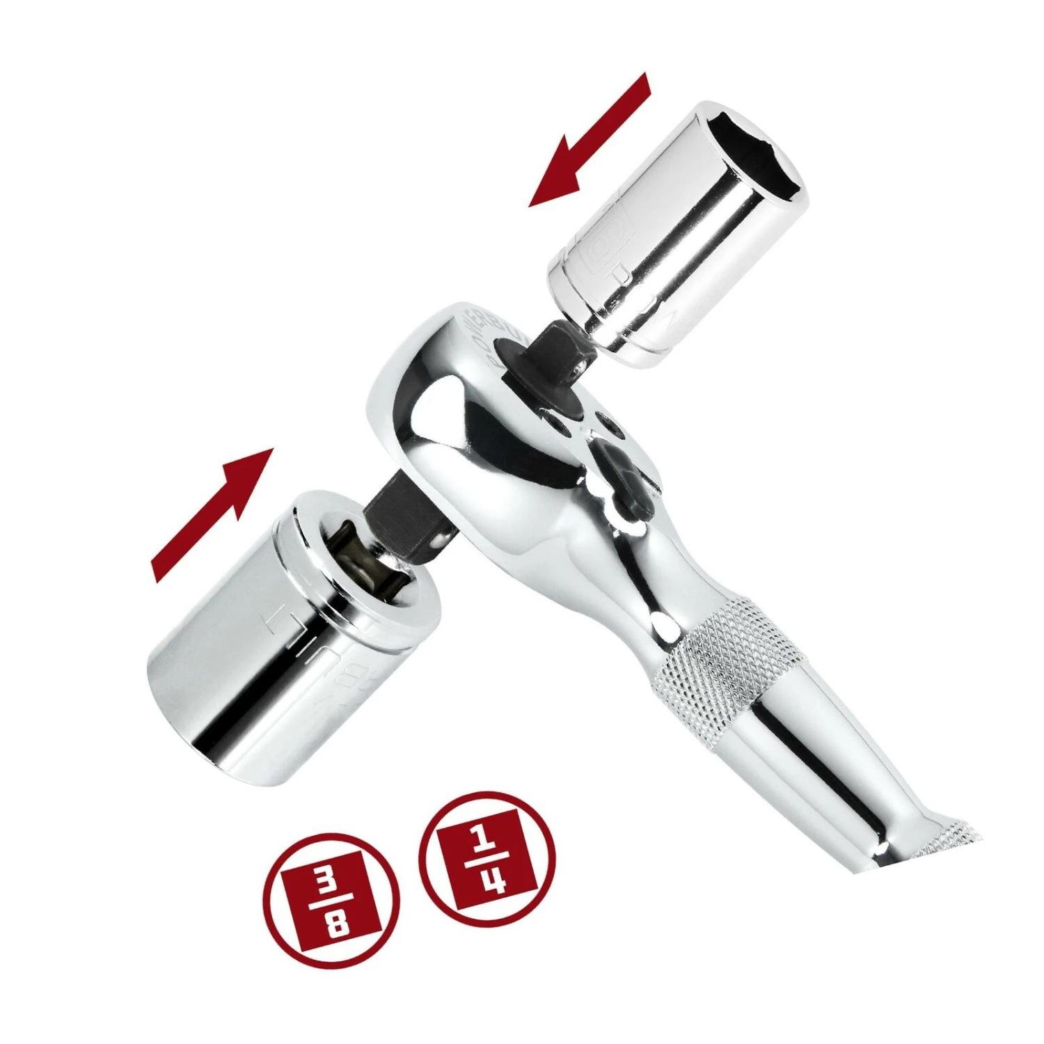 Best Pirce ⭐ Powerbuilt 1/4" x 3/8" Drive Stubby Dual Head Ratchet 🔧 Wrench 🛒 - Image 3