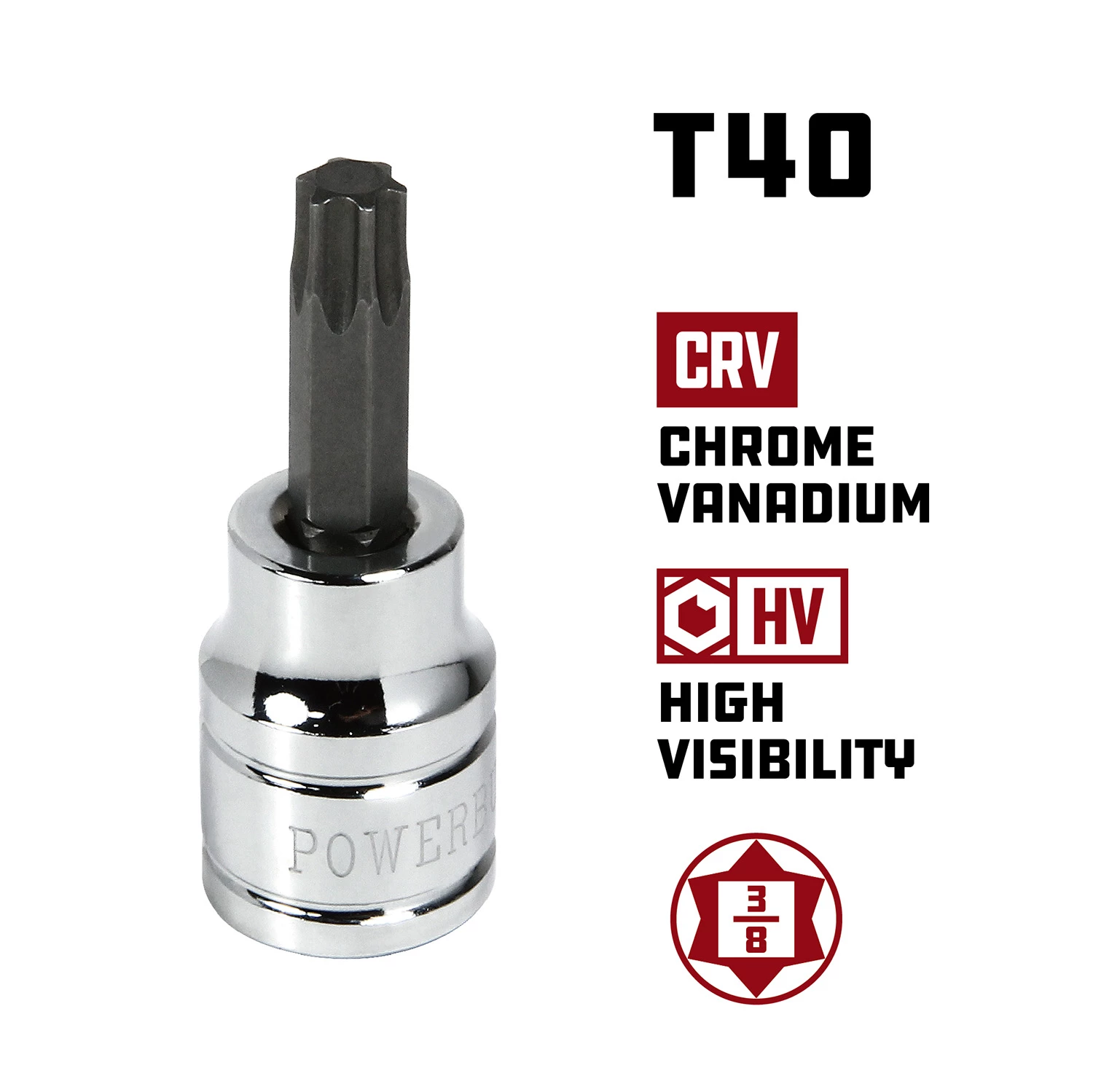 Flash Sale 😍 Powerbuilt 3/8 Inch Drive T-40 Star Bit Socket - 641402 🛒 - Image 2