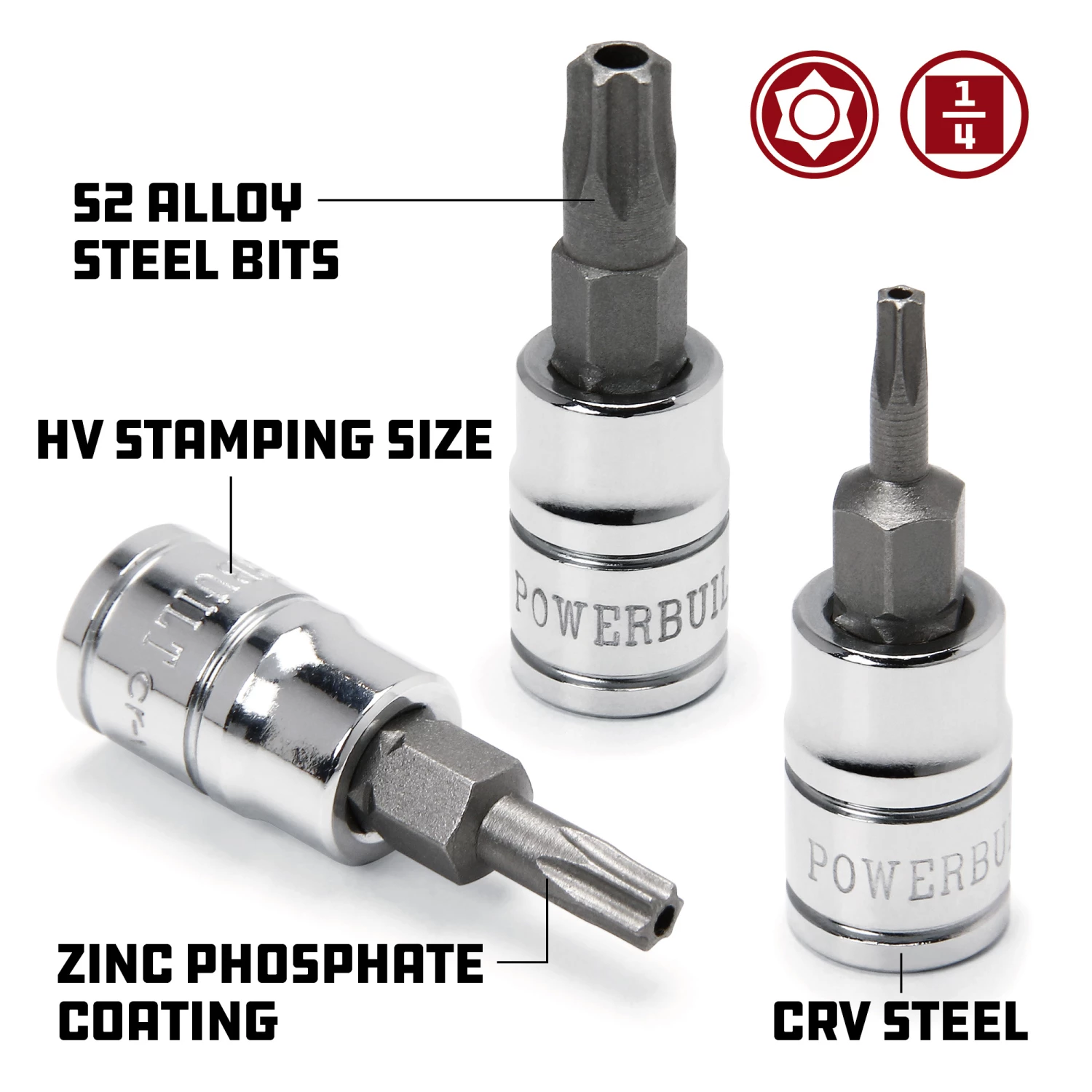 Best Sale β€οΈ Powerbuilt 1/4 Inch Drive T-27 Tamper Proof Star Bit Socket - 648502 β¨ - Image 2